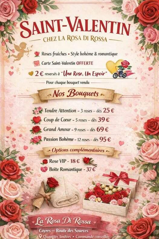 FLEURS POUR LA SAINT VALENTIN