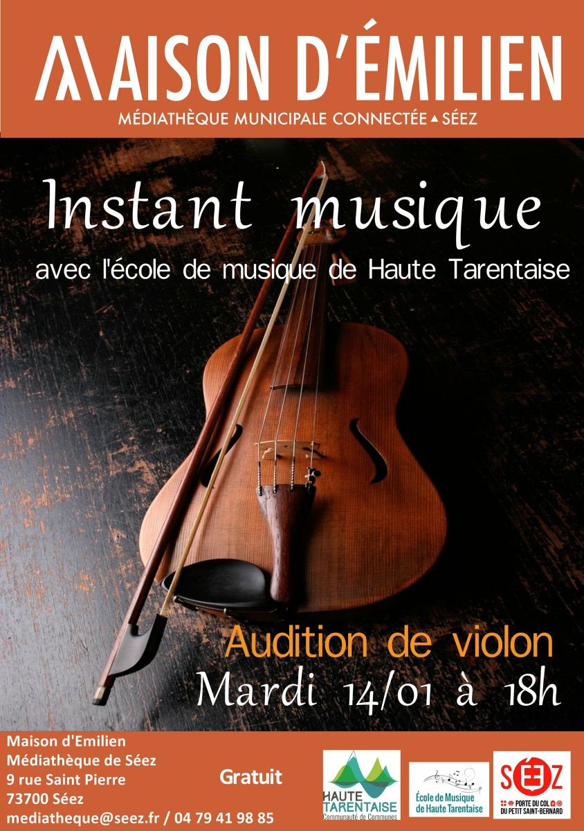 Audition violon à la médiathèque