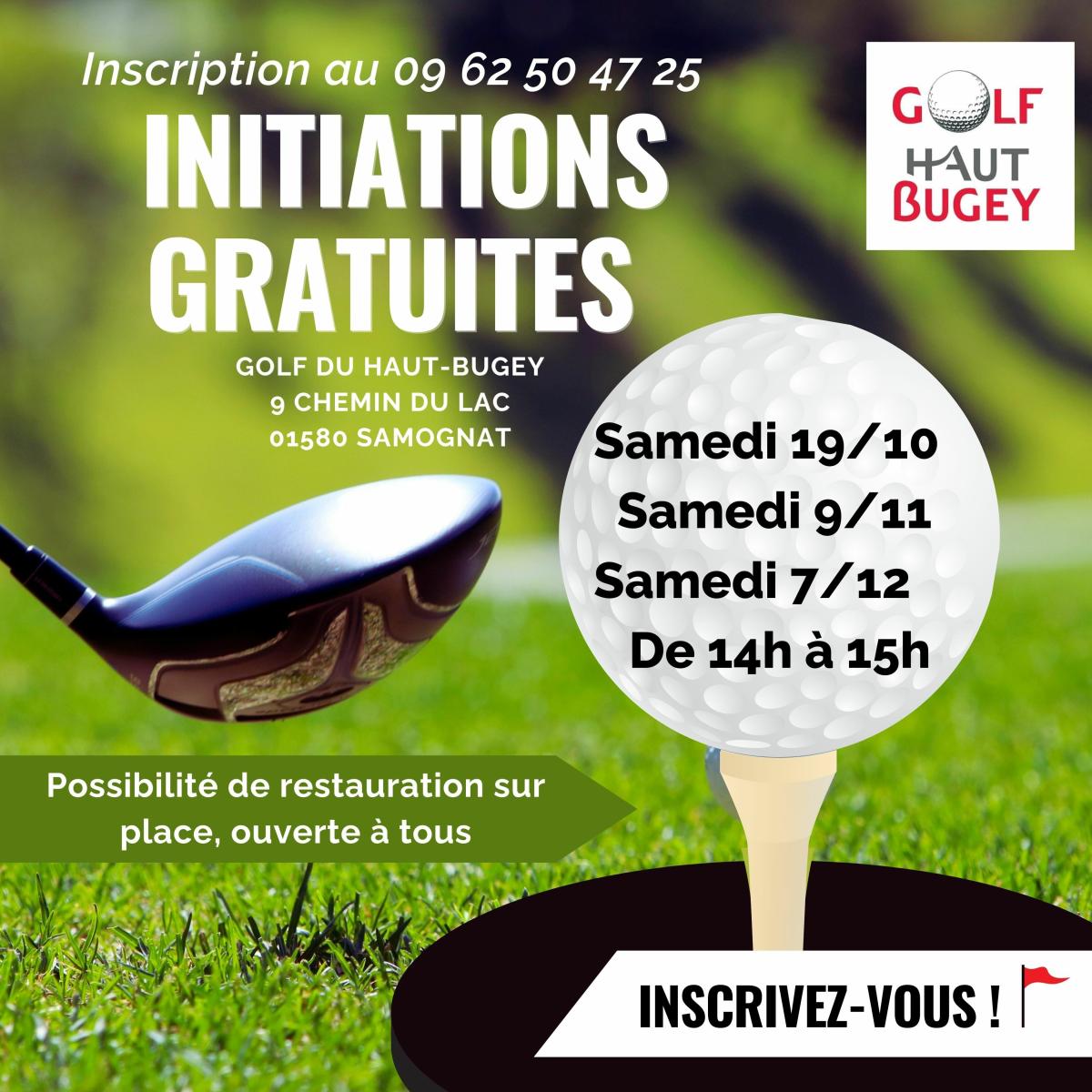 Initiations gratuites au Golf du Haut-Bugey à Samognat