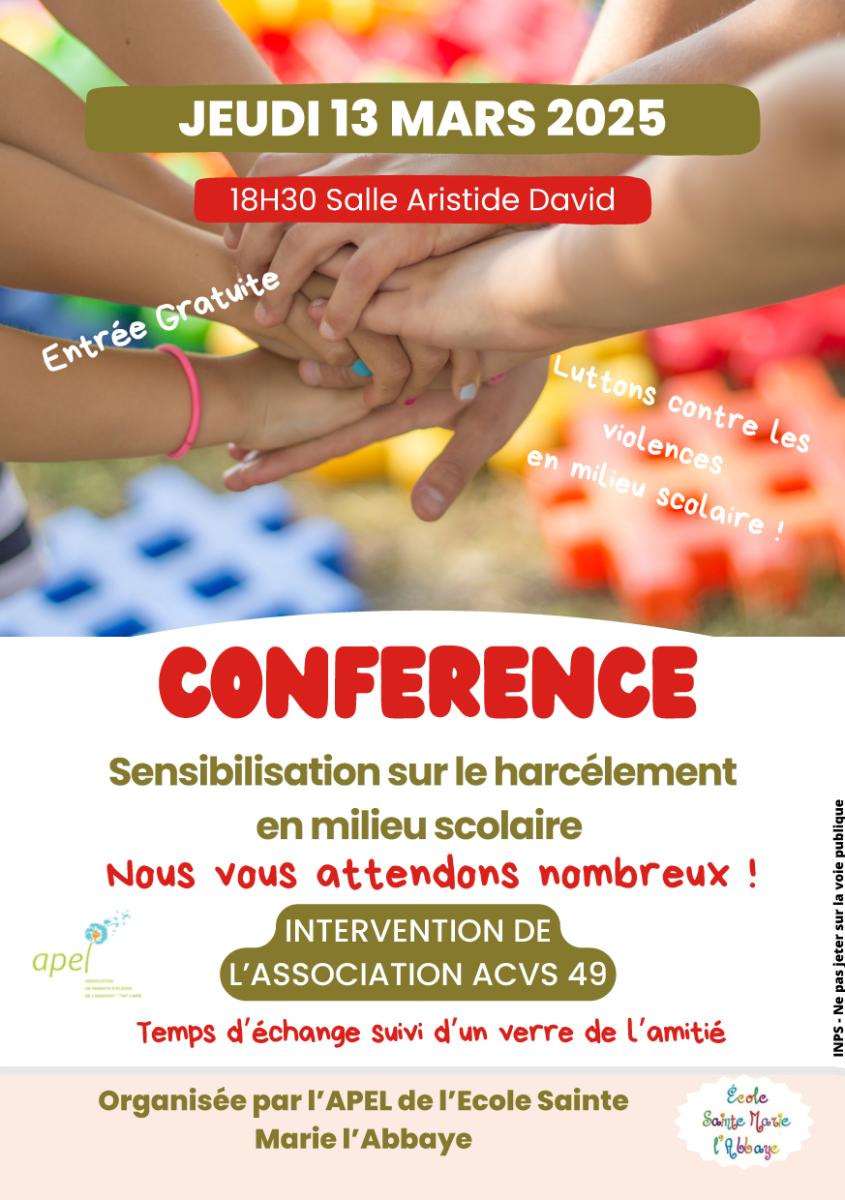 Conférence sur le harcèlement scolaire