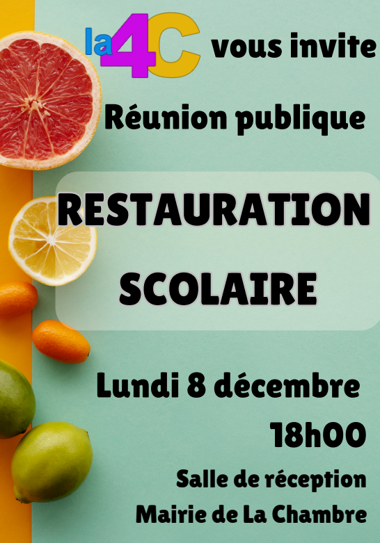 REUNION PUBLIQUE "RESTAURATION SCOLAIRE"
