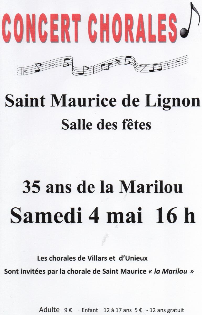 Concert chorales - 35 ans La Marilou
