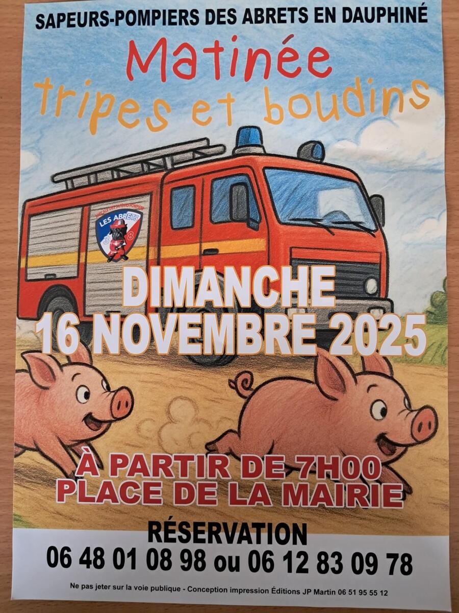 Matinée tripes et boudins | Sapeurs-pompiers des Abrets en Dauphiné