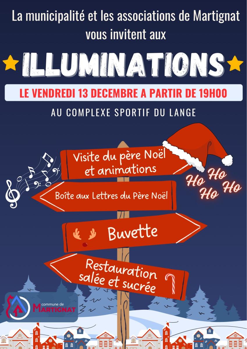 🎄 𝗜𝗟𝗟𝗨𝗠𝗜𝗡𝗔𝗧𝗜𝗢𝗡𝗦, au Complexe du Lange dès 19h00 🎅