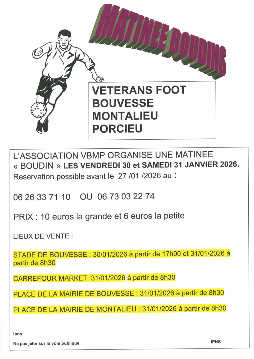 MATINÉE BOUDINS du VBMP