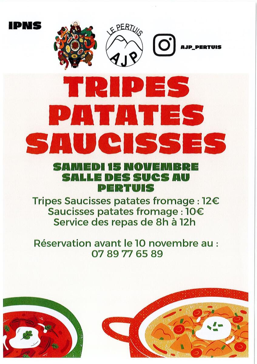 Association des Jeunes du Pertuis - tripes du 15 novembre