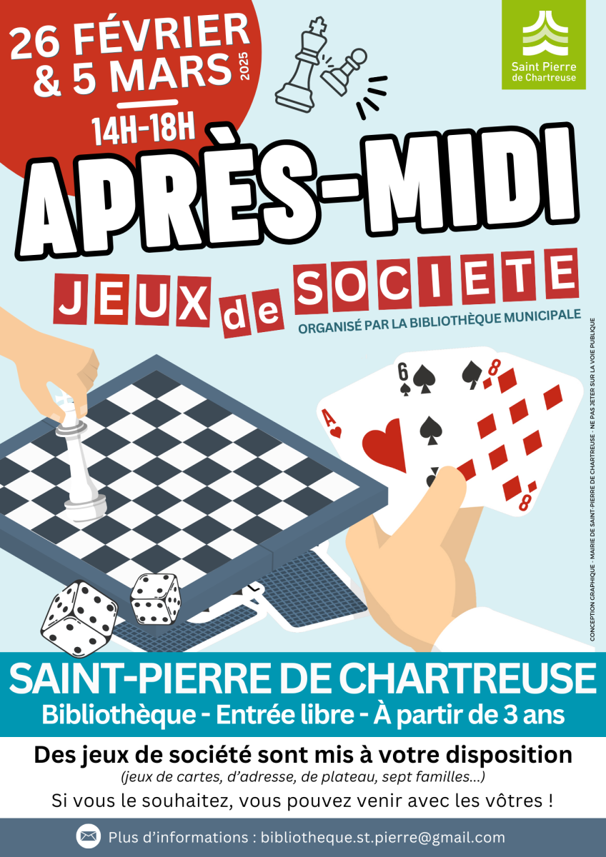 APRÈS-MIDI JEUX DE SOCIÉTÉ - ENTRÉE LIBRE