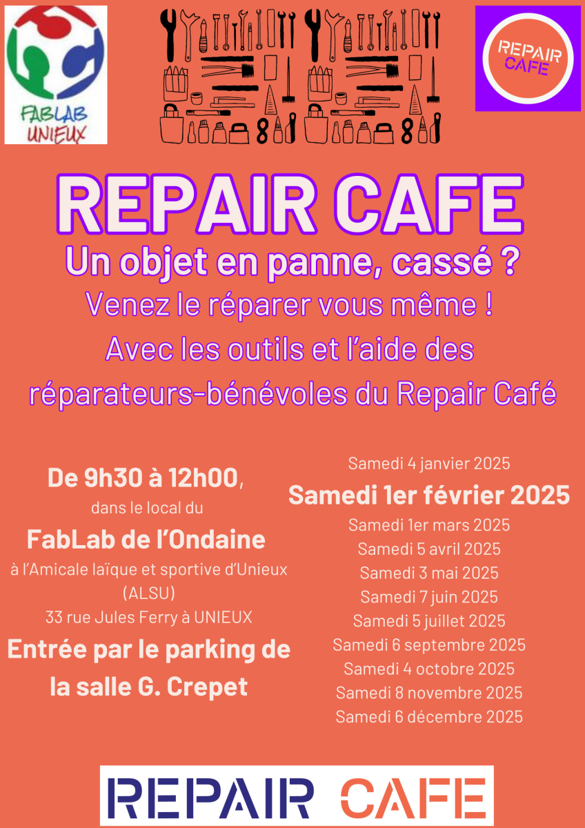 📢 Repair Café à Unieux 📢