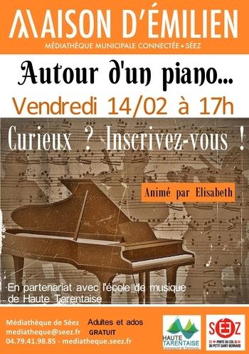 Autour d'un piano à la médiathèque