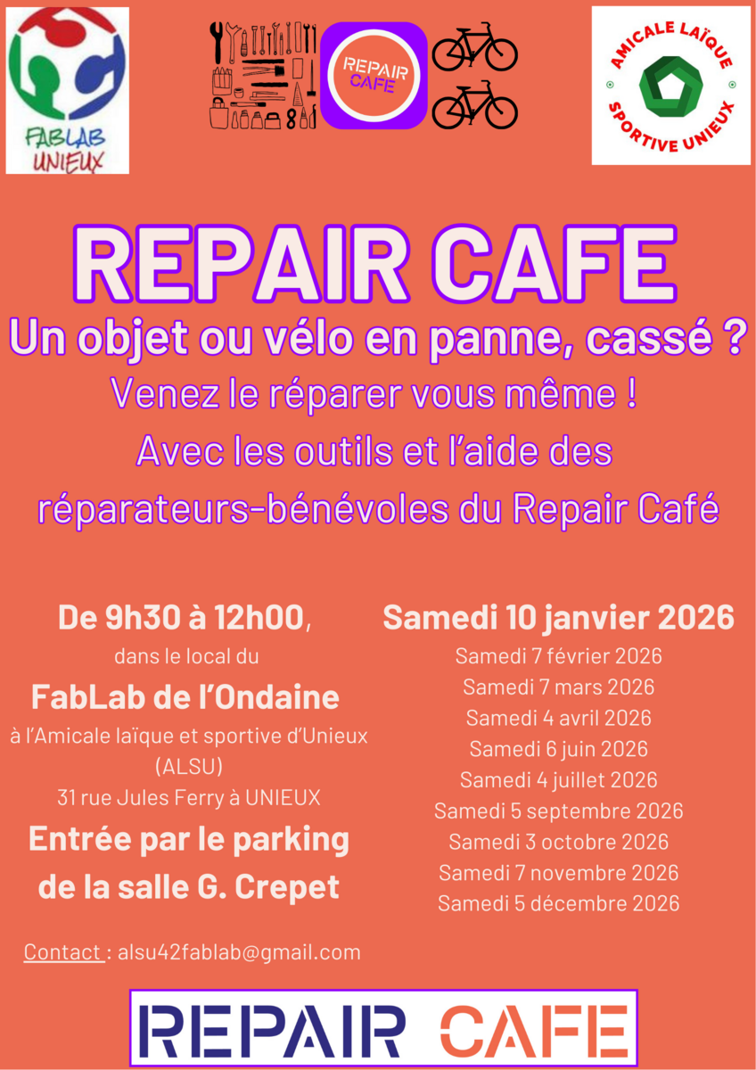 📢 Repair Café à Unieux 📢