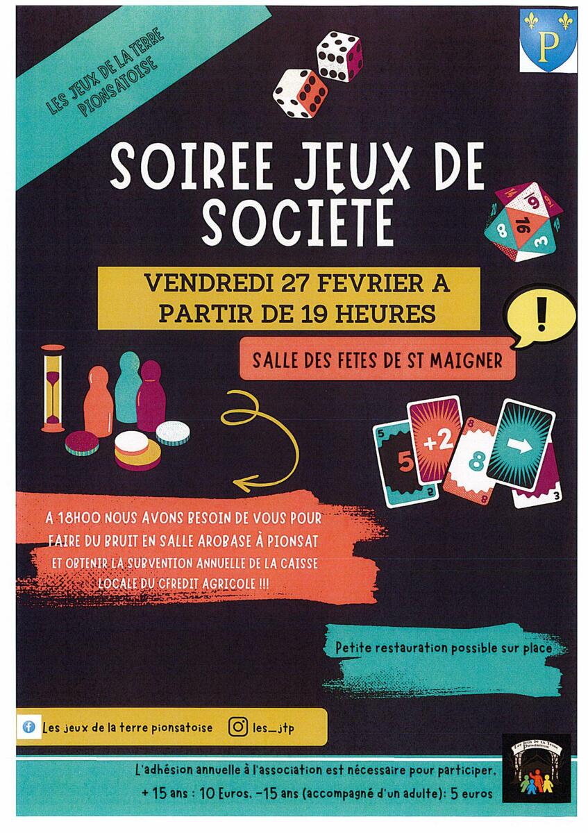SOIREE JEUX A SAINT-MAIGNER