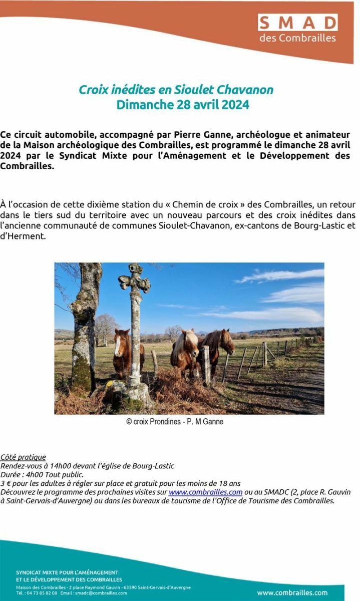 Parcours automobile des Croix inédites en Sioulet Chavanon, le 28 avril 2024.