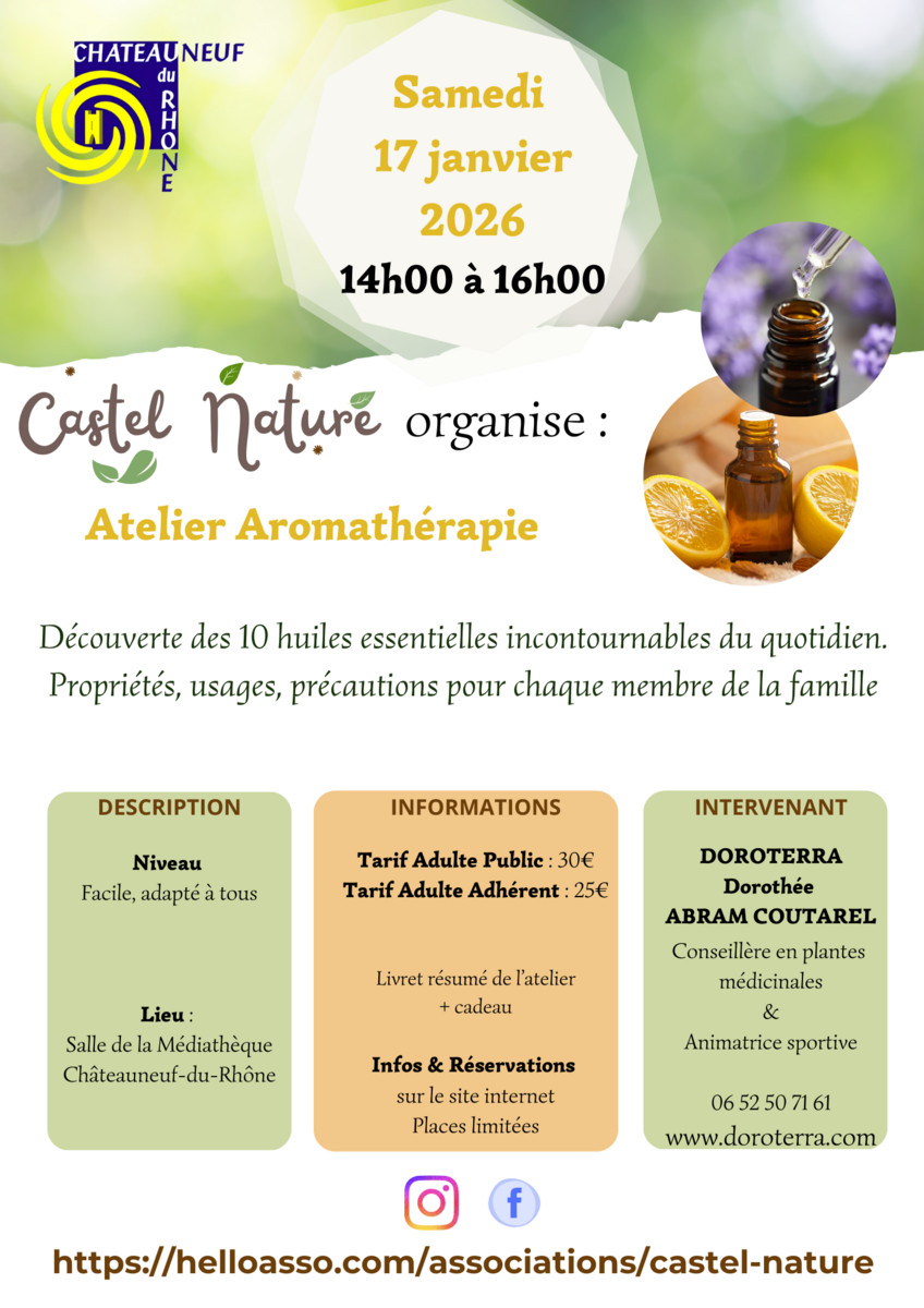 🌿 Atelier Aromathérapie – Les essentiels du quotidien 🌿