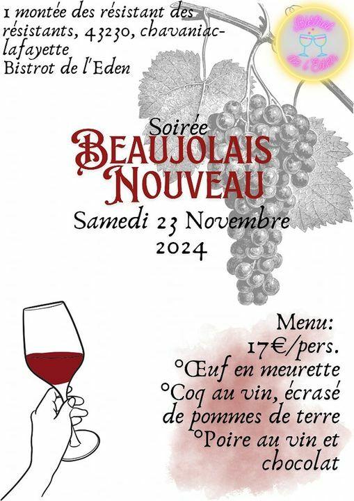 [Bistrot de l'Eden] - Soirée spéciale Beaujolais nouveau