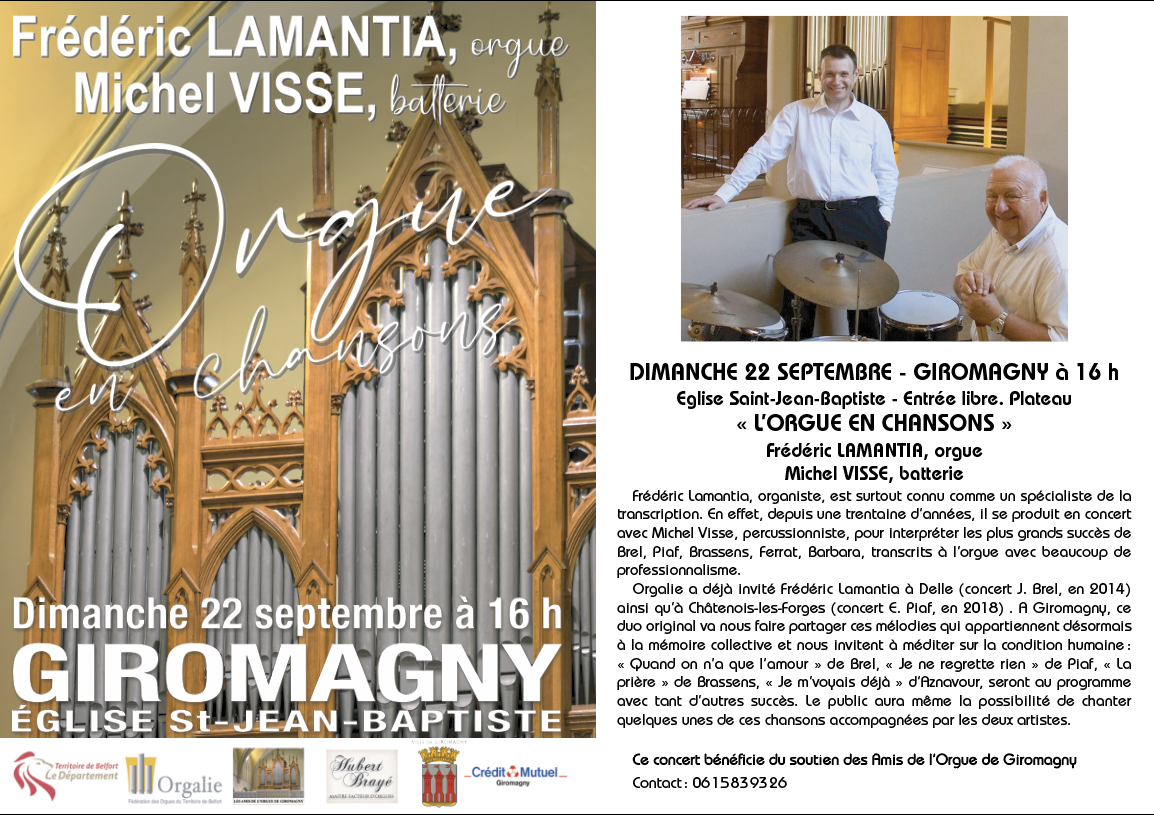 Concert : l'orgue en chansons