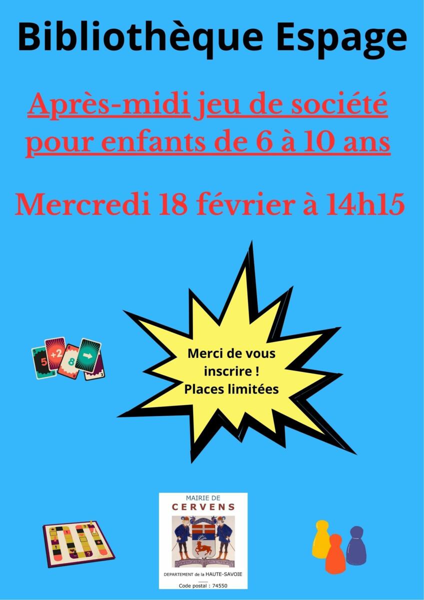 Bibliothèque Espage: après-midi jeux de société