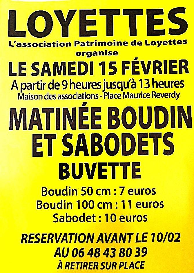 MATINÉE BOUDINS ET SABODETS BUVETTE