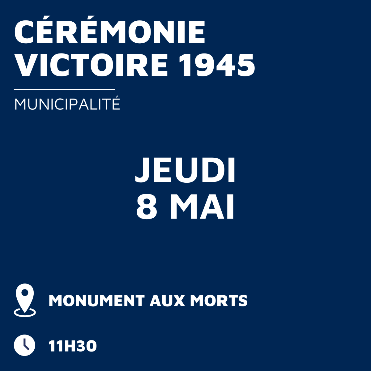 Commémoration 8 mai 1945 - Municipalité