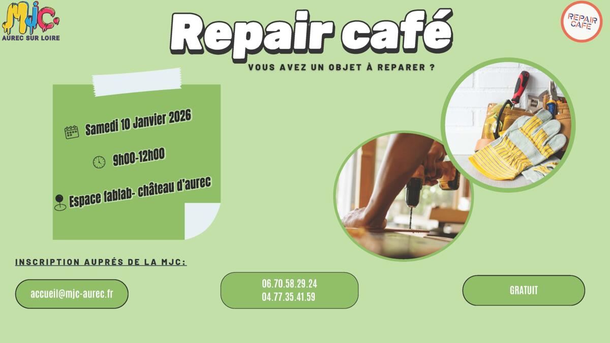 🔧☕ Repair Café à Aurec-sur-Loire ☕🔧