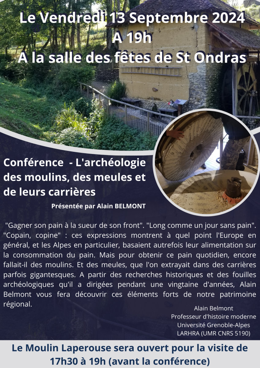 Conférence : l'archéologie des moulins...