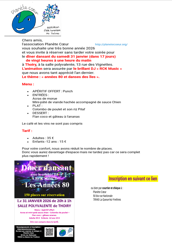 Diner Dansant " les années 80"