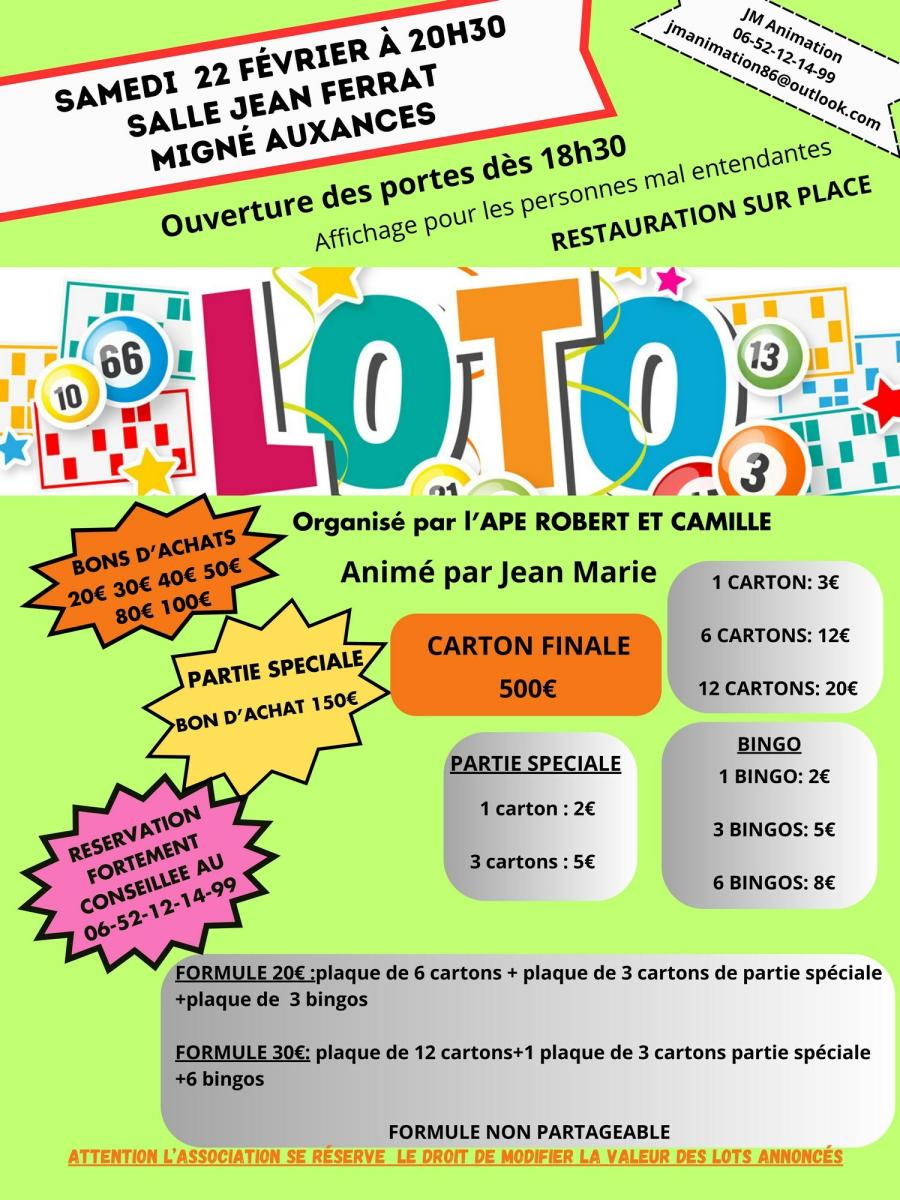 LOTO APE ROBERT ET CAMILLE