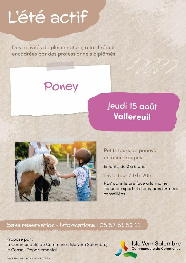 Été actif : Baptêmes à Poney VALLEREUIL