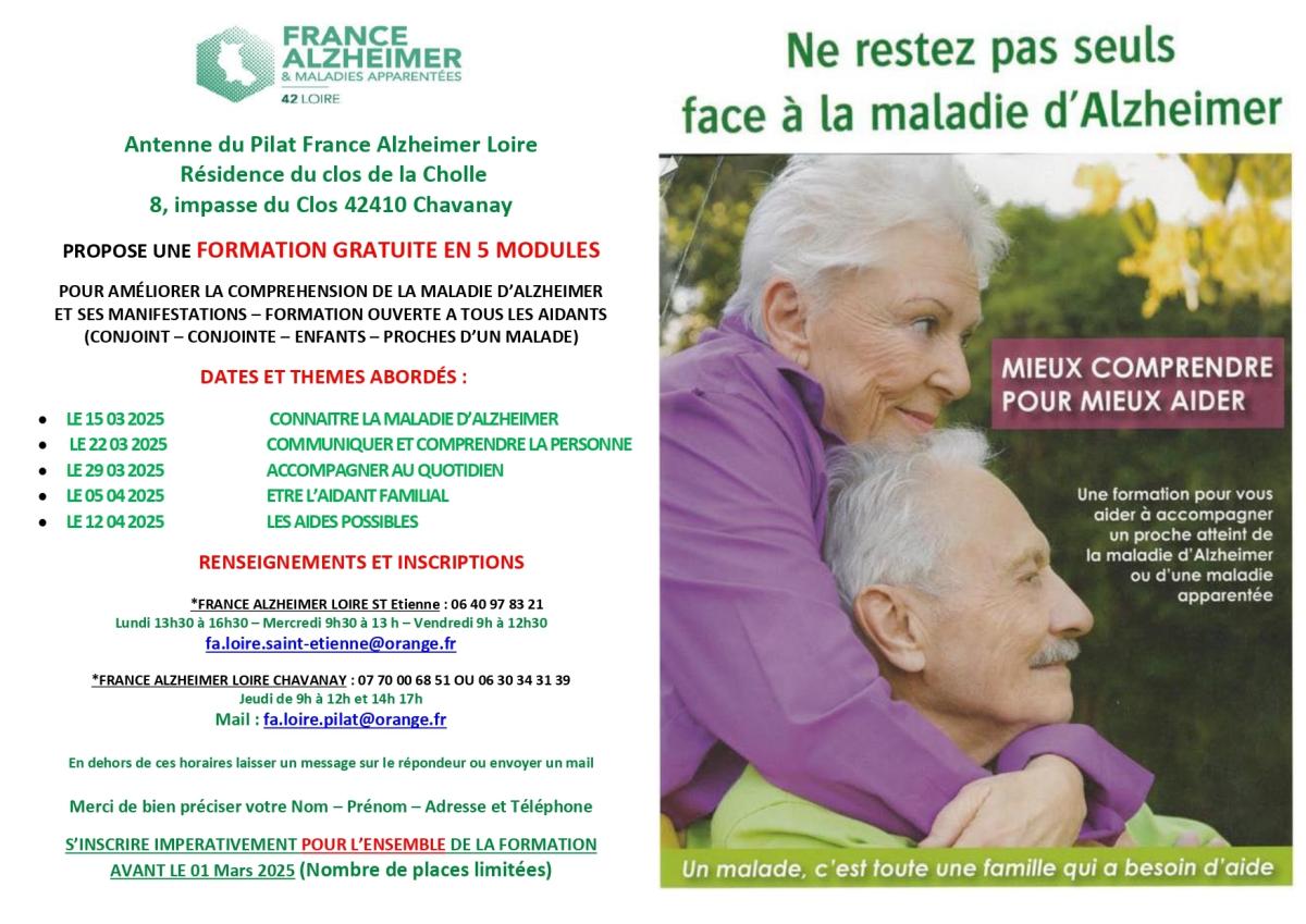 FRANCE ALZHEIMER - FORMATION DES AIDANTS