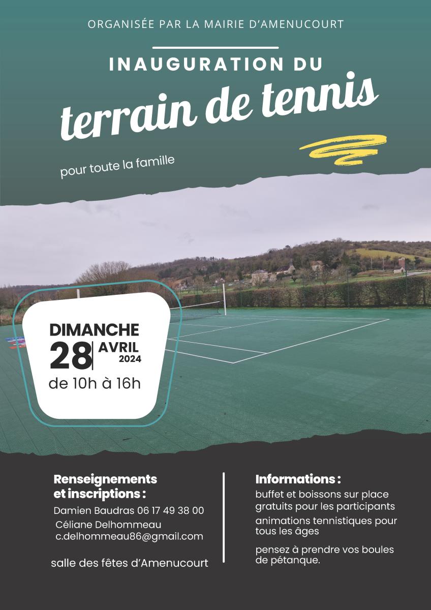 Inauguration du terrain de tennis sur la commune d'Amenucourt