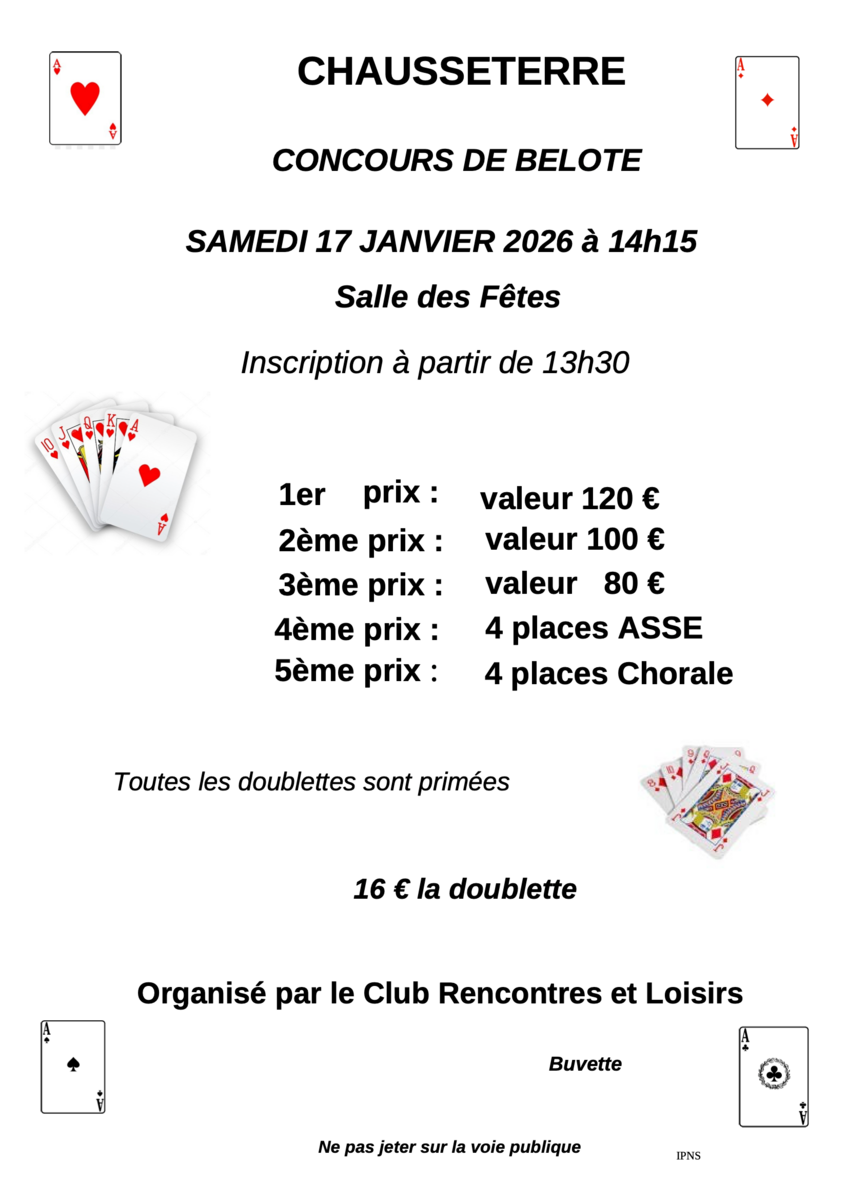 Concours de belote - Rencontre et Loisirs