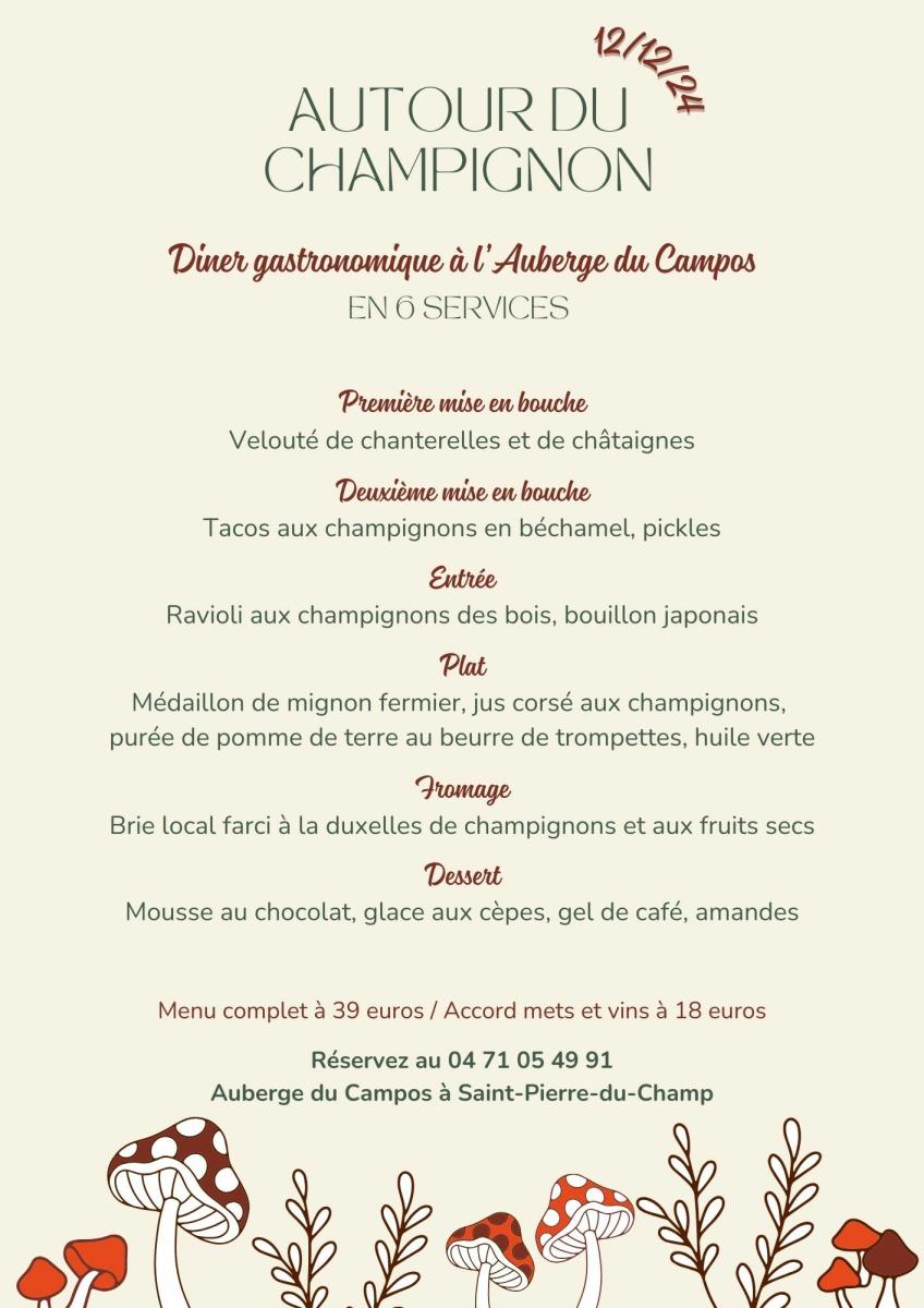 Autour du champignon à l'auberge du campos