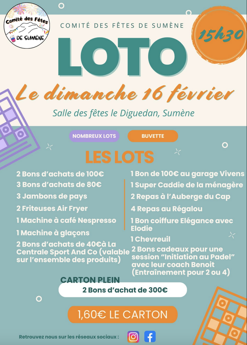 Loto du Comité des fêtes de SUMENE