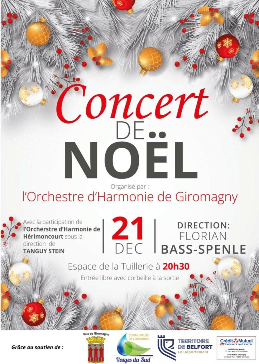 Concert de Noël le Samedi 21 Décembre à 20hrs30