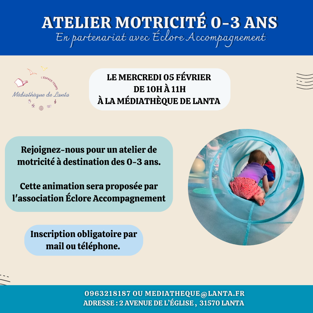 Atelier motricité 0-3 ans en partenariat avec Éclore Accompagnement