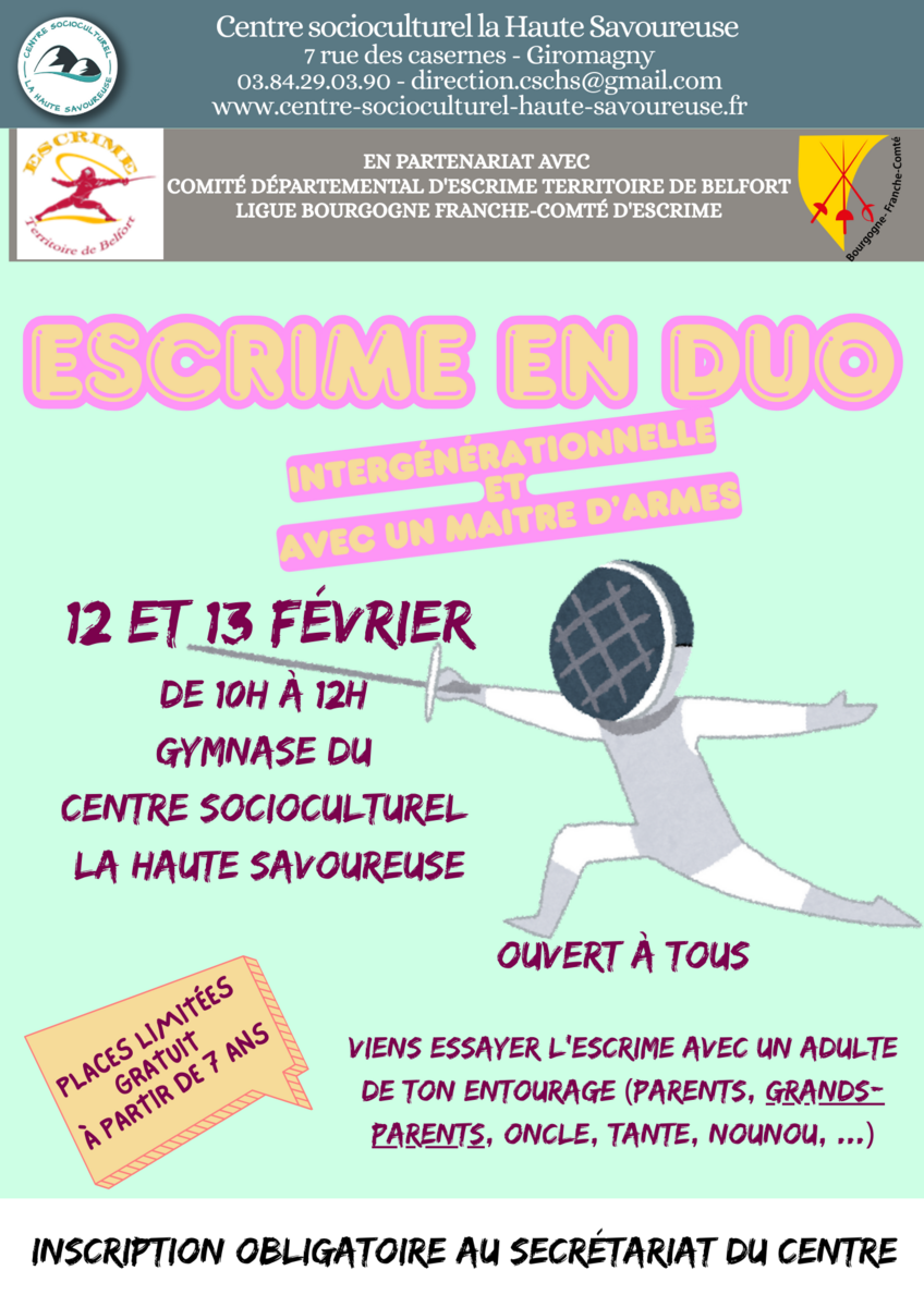 Initiation à l’escrime intergénérationnelle ⚔️