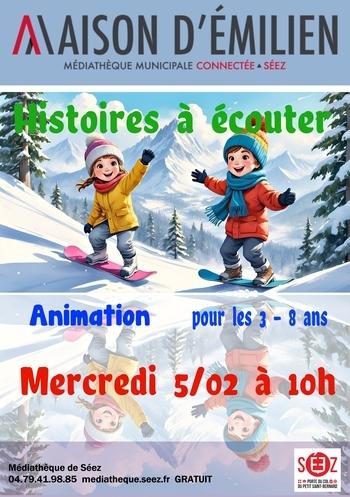 Histoires à écouter pour les 3 à 8 ans à la médiathèque