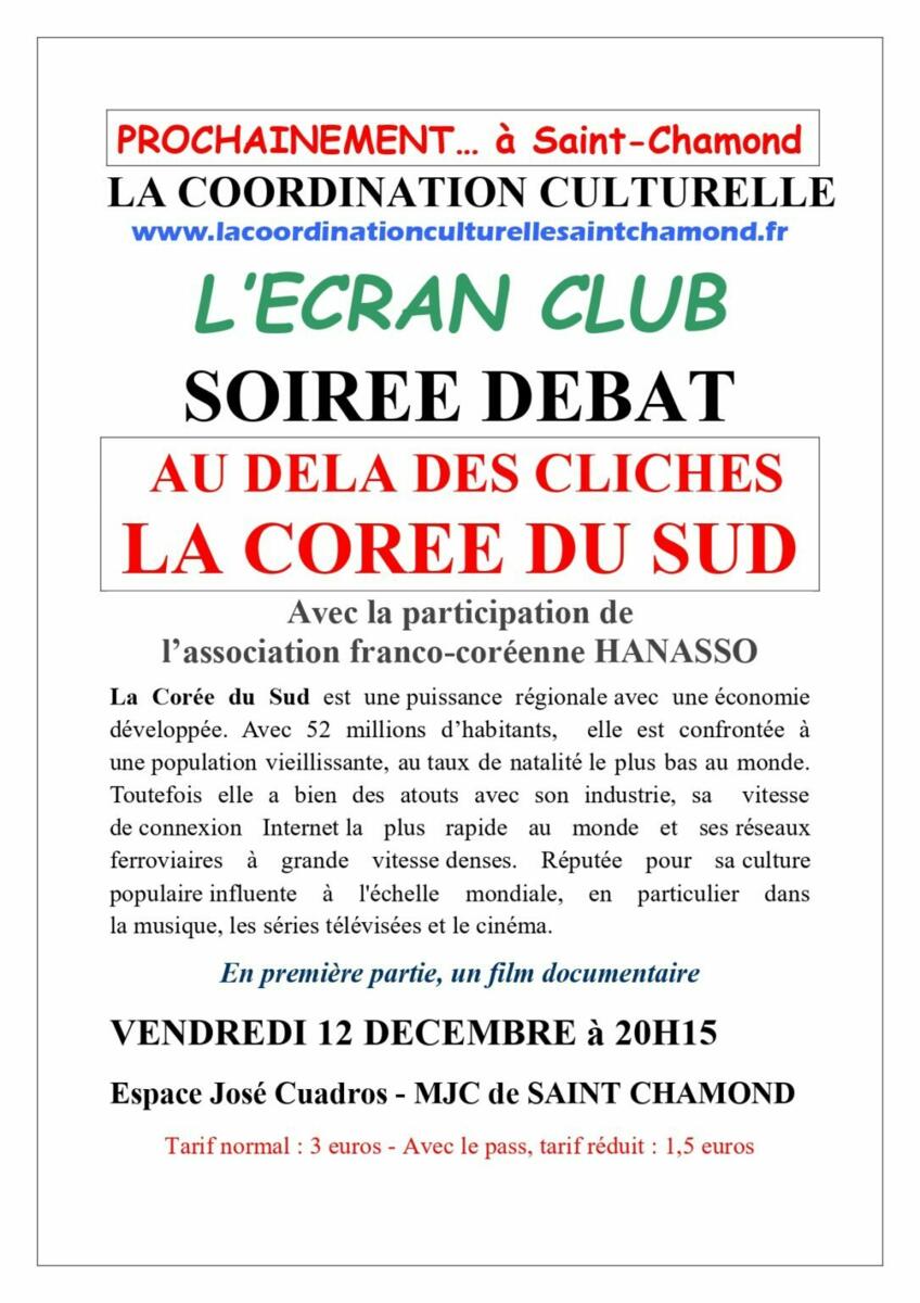 Soirée débat "Au delà des clichés, la Corée du Sud"