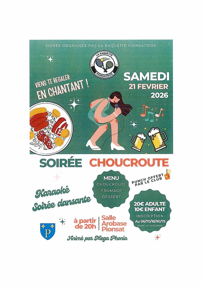 Soirée Choucroute à Pionsat