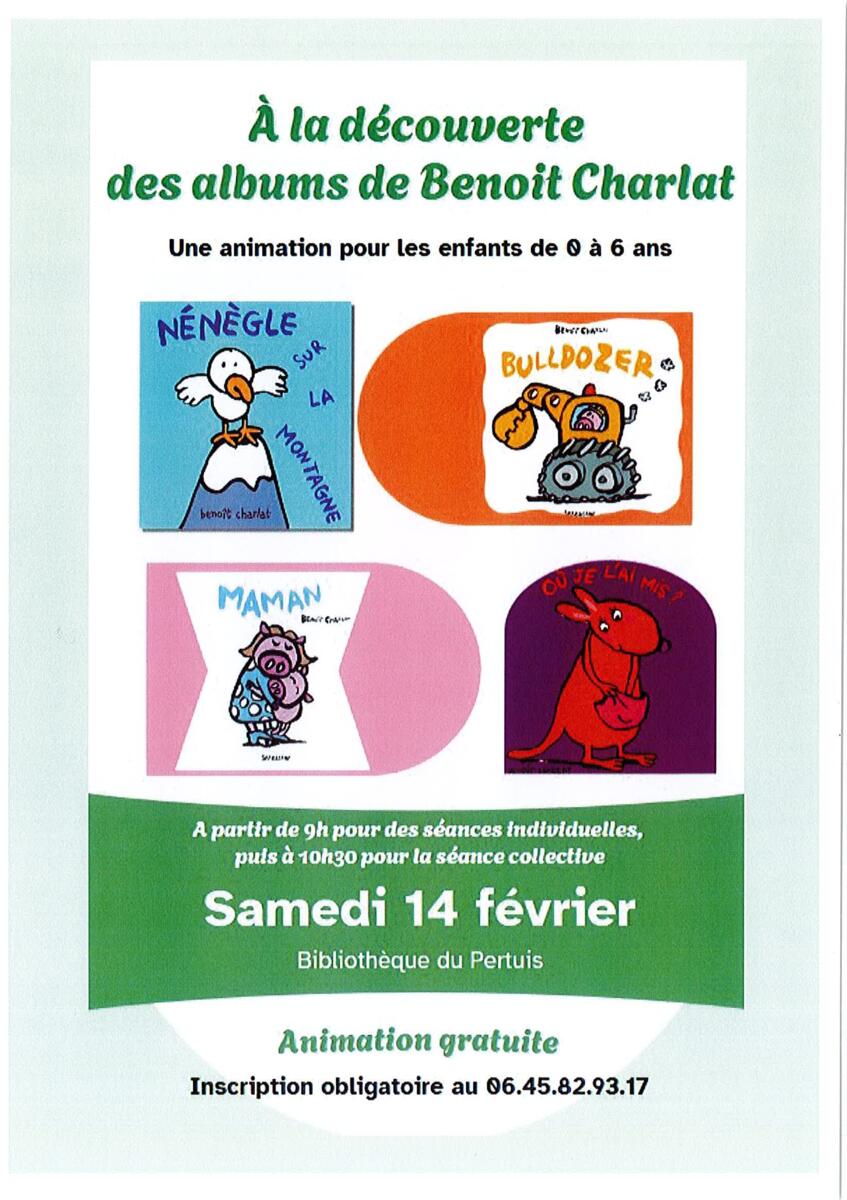 Bibliothèque du PERTUIS - Animation samedi 14 février