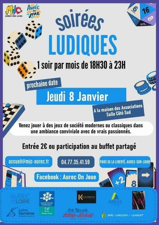 🎲 SOIRÉES LUDIQUES – AUREC ON JOUE 🎲