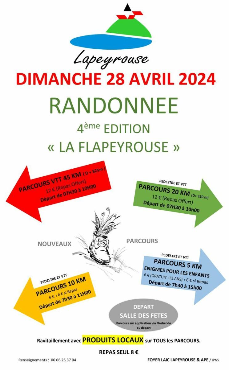 Randonnée – 4ème édition de La Flapeyrouse – le 28 avril 2024