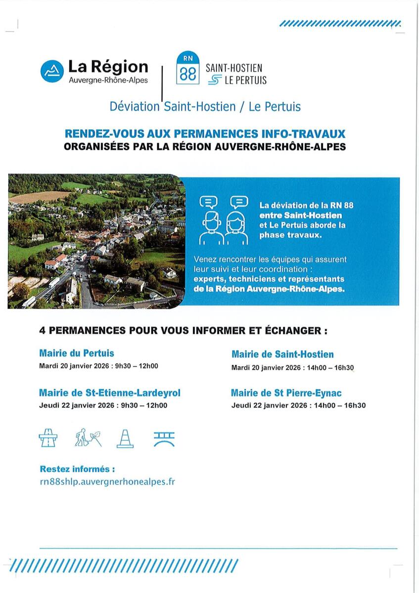 Déviation de Saint-Hostien / Le Pertuis - Permanences Mairie