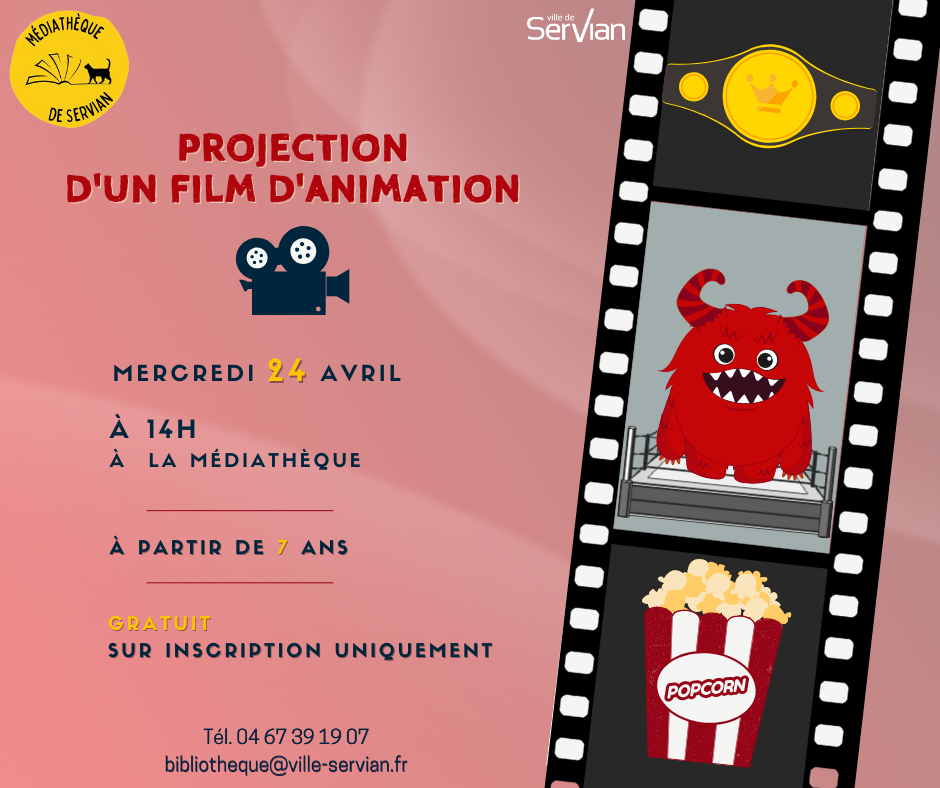 📽 Projection d'un film d'animation sportif pour la jeunesse 📽 - 24/04 - Médiathèque