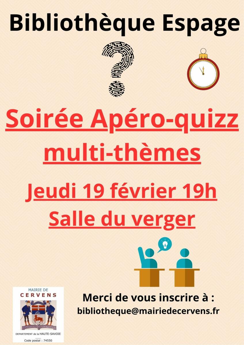Bibliothèque Espage: soirée apéro quizz