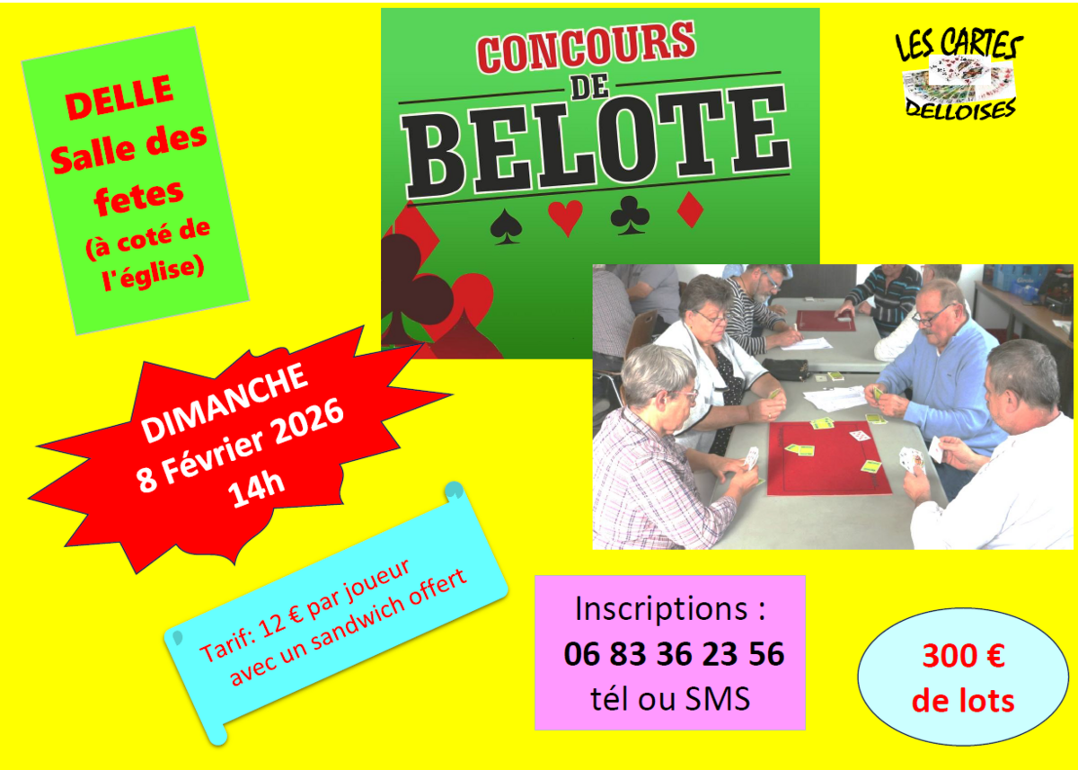 Concours de belote - salle des fêtes