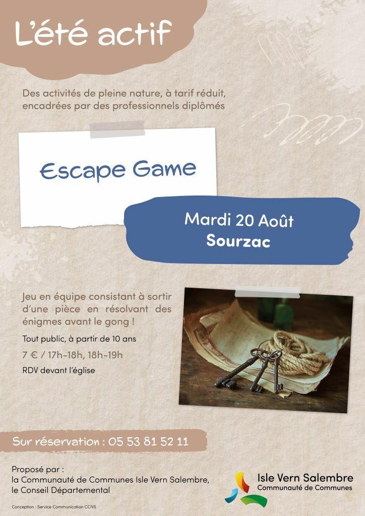 Eté actif : Escape Game – SOURZAC