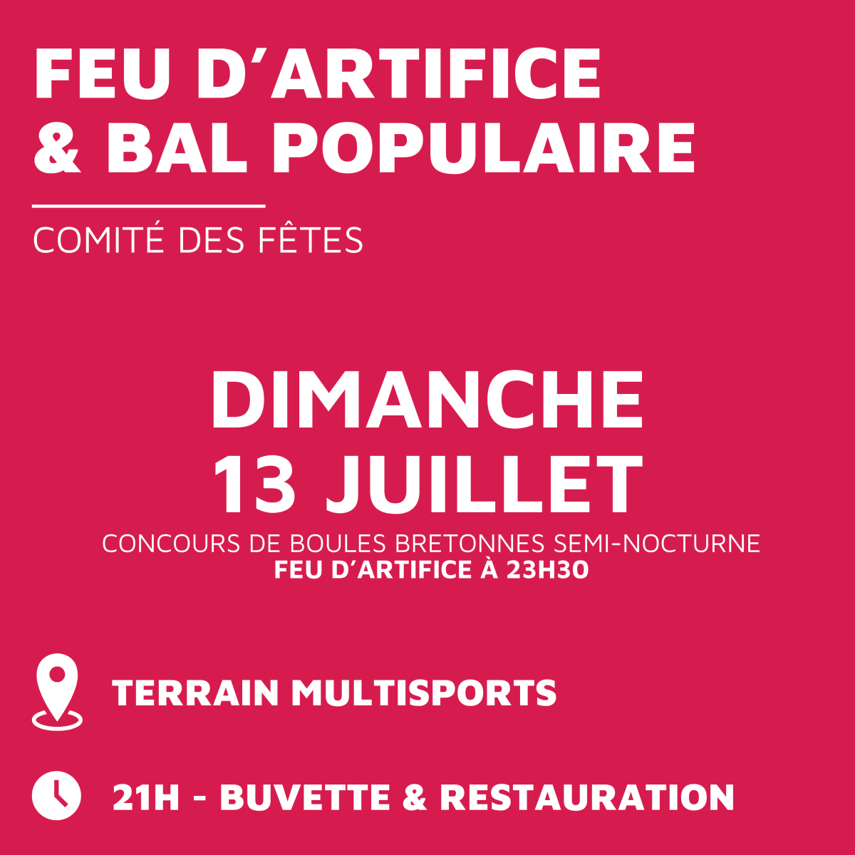 Feu d'artifice & Bal Populaire - Comité des Fêtes