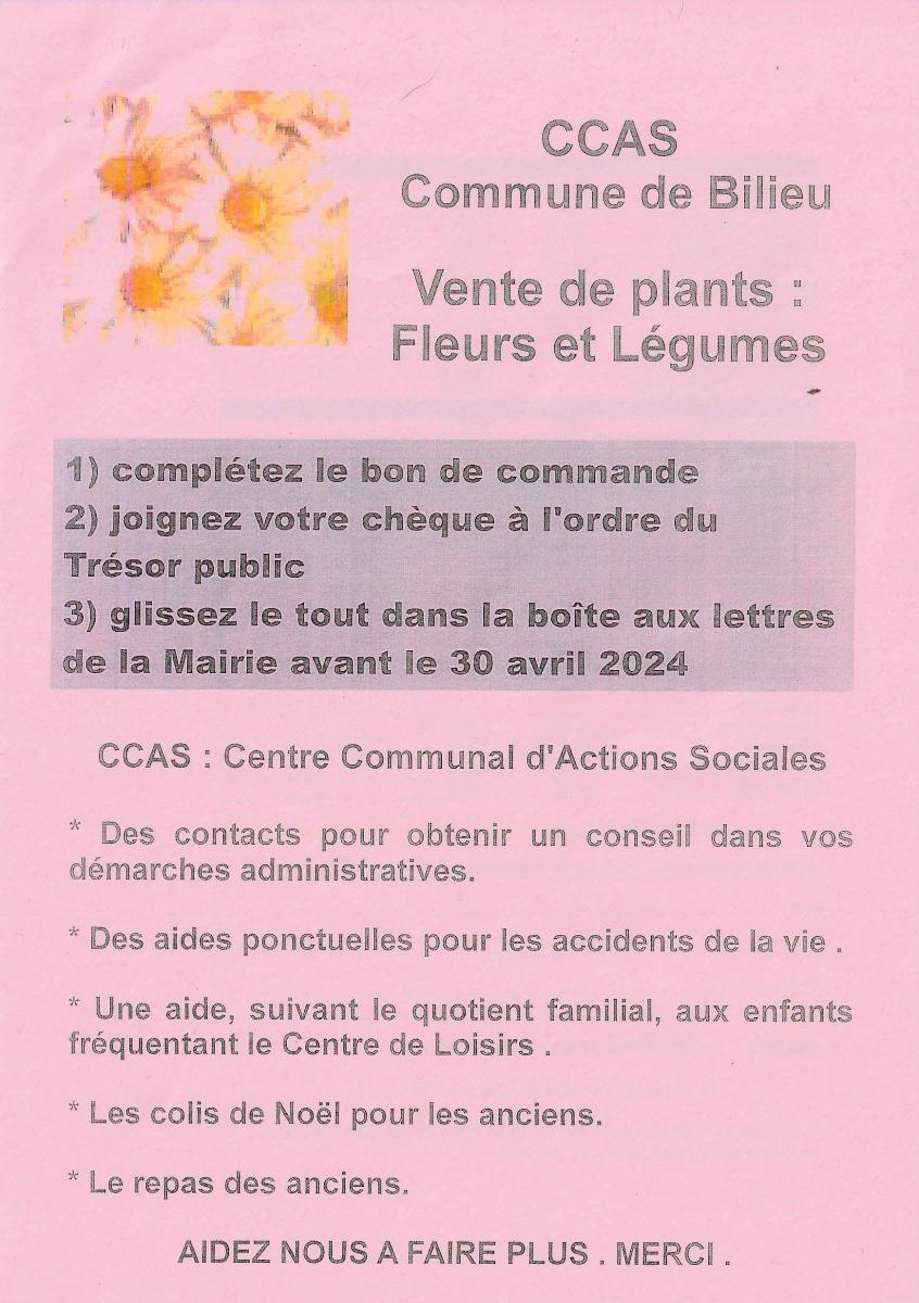 vente de fleurs du CCAS - retrait