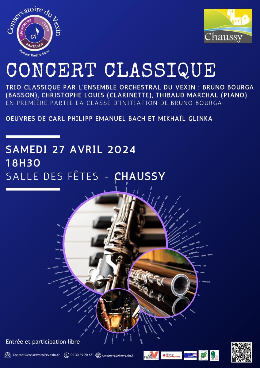 Concert musique classique du Conservatoire de Magny-en-Vexin à  Chaussy