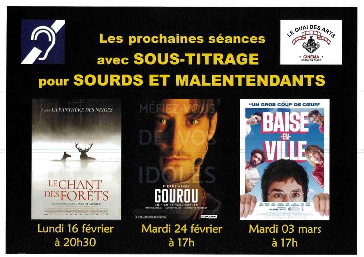 Les prochaines séances avec sous-titrage